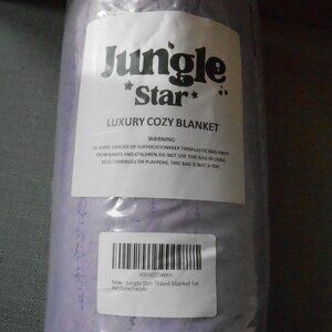 Jungle Star Luxury Cozy Blanket Microplush Lavender Airplane Lap Blanket-NEW